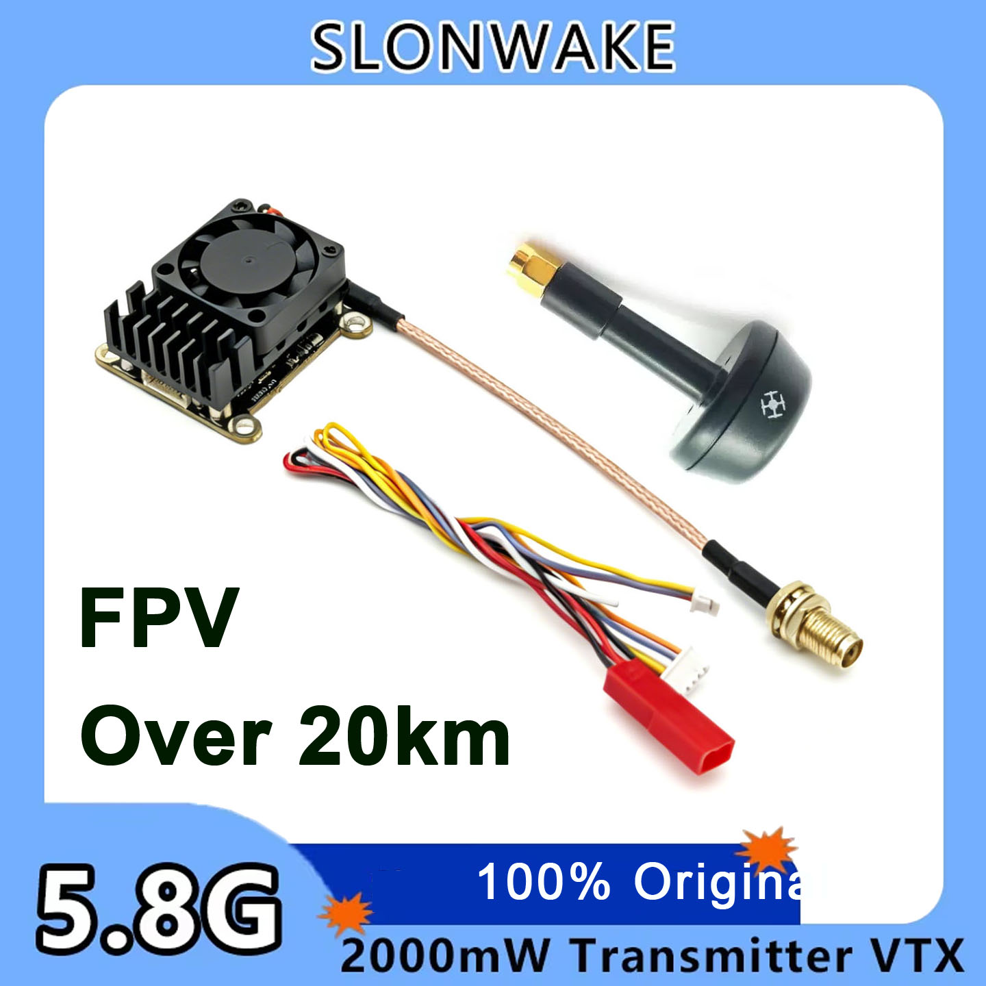 Fpv Drone Receiver - Yeni yükseltme 5.8Ghz 2W ayarlanabilir FPV